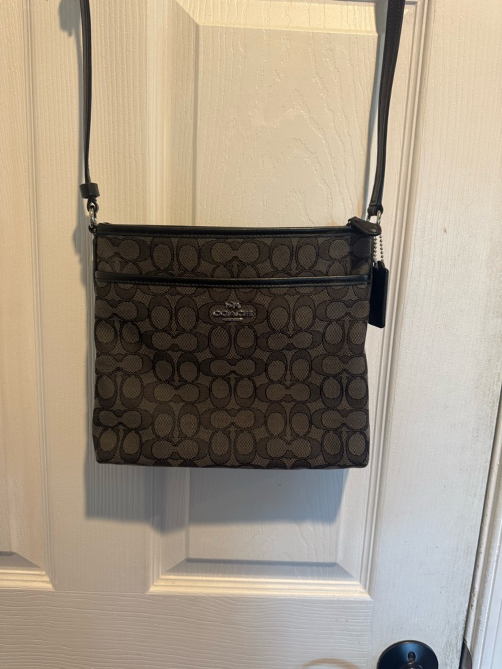 Coach Brown/Black Signature Crossbody Shoulder Bag